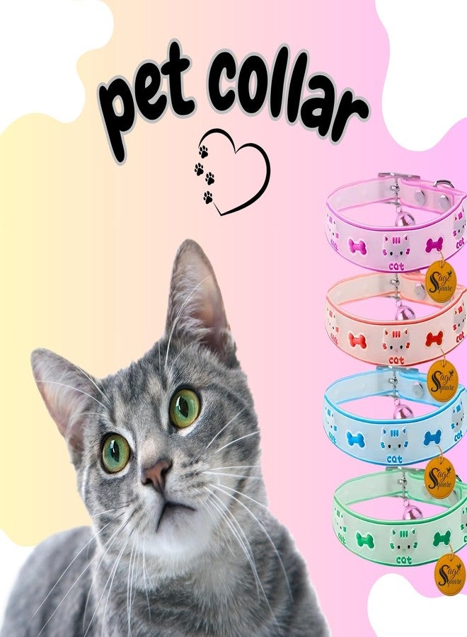 Sage Square Cat Face Glowing & Comfortable Cat Collar with Kitty Charm - Adjustable, Safe, Durable, Perfect for Kitten, Cat, Dog & Puppy, Quick-Release Buckle, Ideal for Training and Everyday Use - Image 2